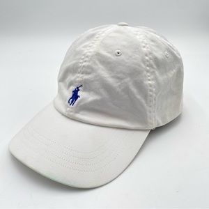 Polo Ralph Lauren Strapback Baseball Cap Dad Hat Royal blue Gold Pony Logo